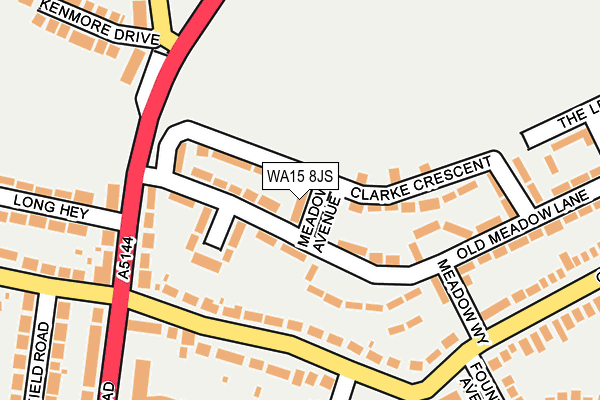 WA15 8JS map - OS OpenMap – Local (Ordnance Survey)