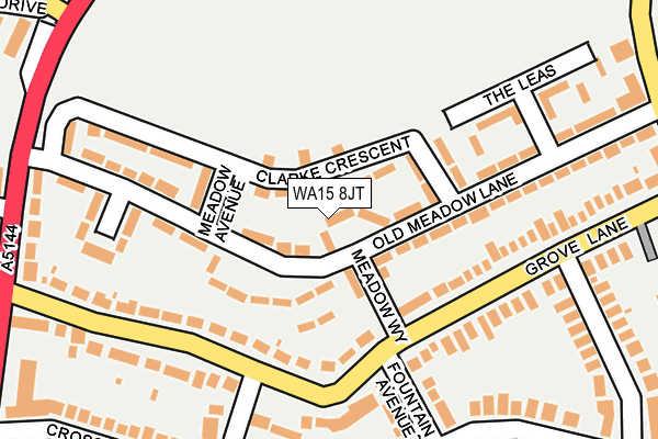 WA15 8JT map - OS OpenMap – Local (Ordnance Survey)