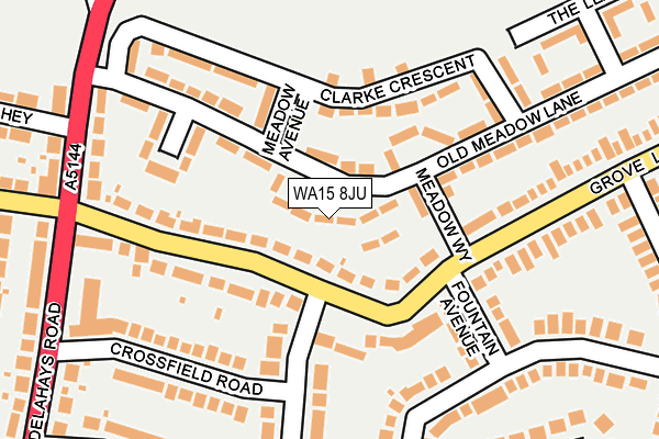 WA15 8JU map - OS OpenMap – Local (Ordnance Survey)