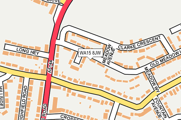 WA15 8JW map - OS OpenMap – Local (Ordnance Survey)