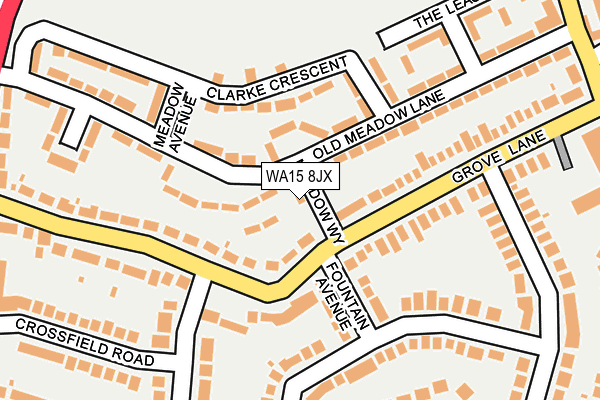 WA15 8JX map - OS OpenMap – Local (Ordnance Survey)