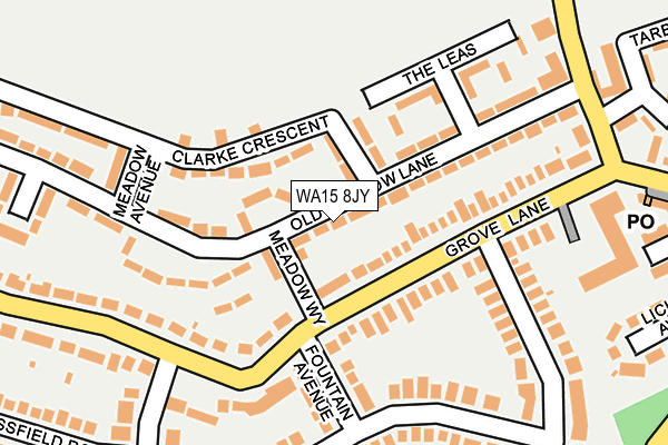 WA15 8JY map - OS OpenMap – Local (Ordnance Survey)