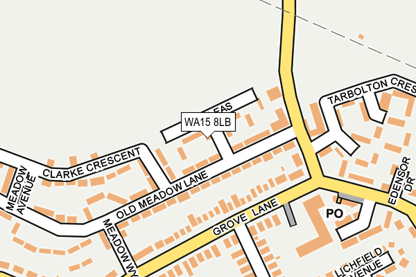 WA15 8LB map - OS OpenMap – Local (Ordnance Survey)