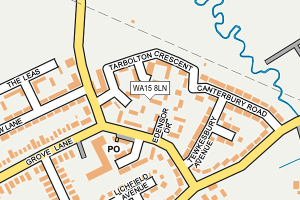 WA15 8LN map - OS OpenMap – Local (Ordnance Survey)