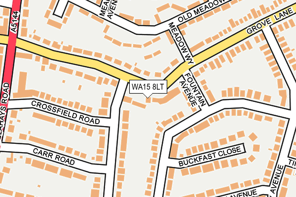 WA15 8LT map - OS OpenMap – Local (Ordnance Survey)