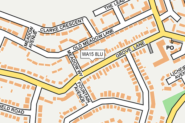 WA15 8LU map - OS OpenMap – Local (Ordnance Survey)