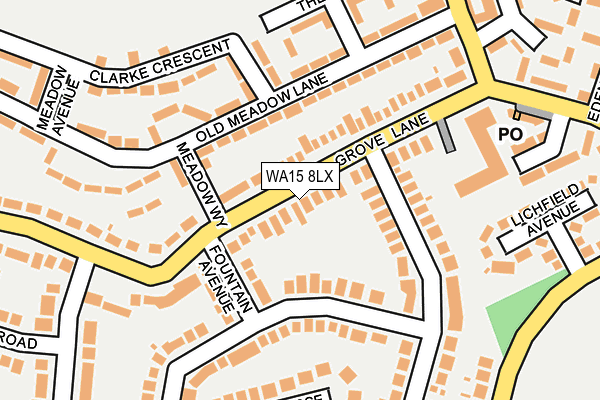 WA15 8LX map - OS OpenMap – Local (Ordnance Survey)