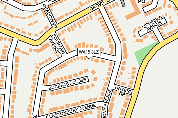 WA15 8LZ map - OS OpenMap – Local (Ordnance Survey)