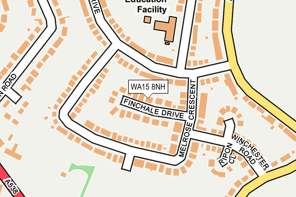 WA15 8NH map - OS OpenMap – Local (Ordnance Survey)