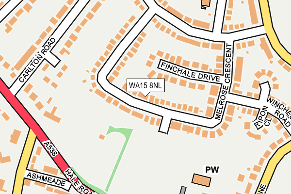 WA15 8NL map - OS OpenMap – Local (Ordnance Survey)