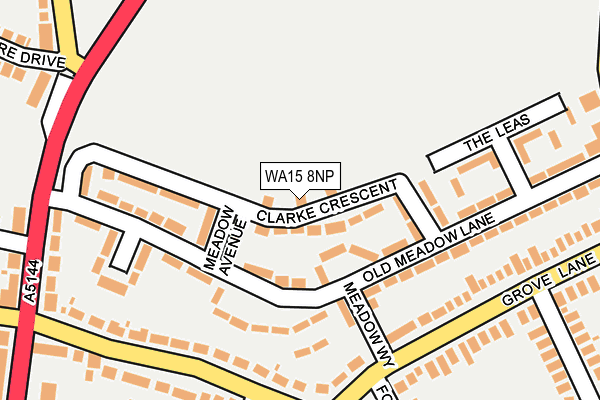 WA15 8NP map - OS OpenMap – Local (Ordnance Survey)