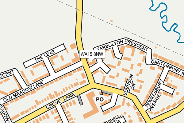 WA15 8NW map - OS OpenMap – Local (Ordnance Survey)
