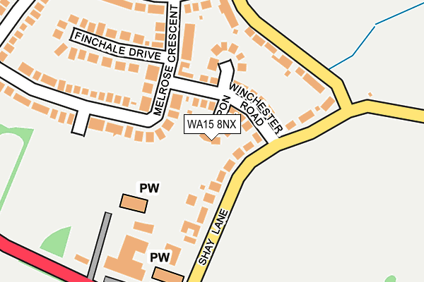 WA15 8NX map - OS OpenMap – Local (Ordnance Survey)