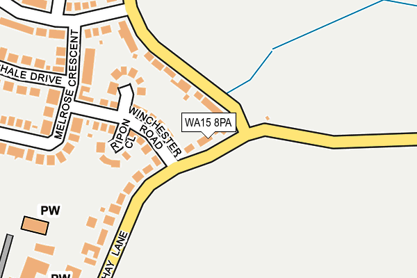 WA15 8PA map - OS OpenMap – Local (Ordnance Survey)