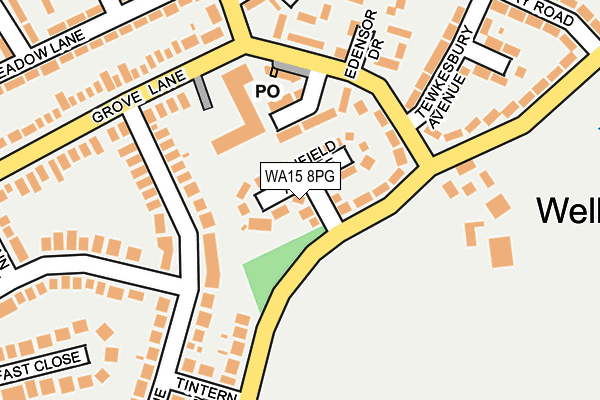 WA15 8PG map - OS OpenMap – Local (Ordnance Survey)