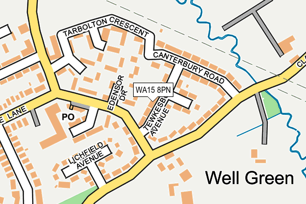 WA15 8PN map - OS OpenMap – Local (Ordnance Survey)
