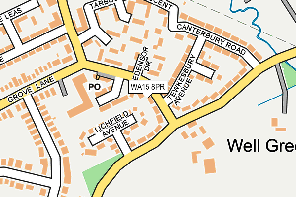 WA15 8PR map - OS OpenMap – Local (Ordnance Survey)