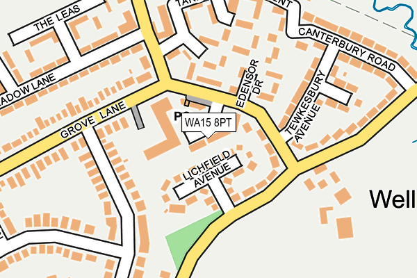 WA15 8PT map - OS OpenMap – Local (Ordnance Survey)