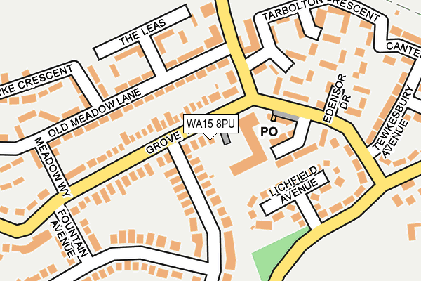 WA15 8PU map - OS OpenMap – Local (Ordnance Survey)