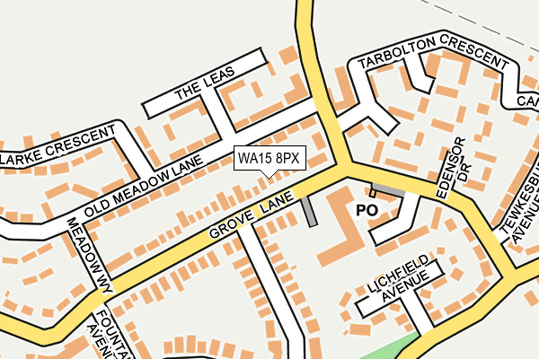 WA15 8PX map - OS OpenMap – Local (Ordnance Survey)