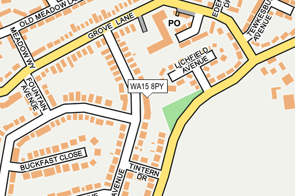 WA15 8PY map - OS OpenMap – Local (Ordnance Survey)