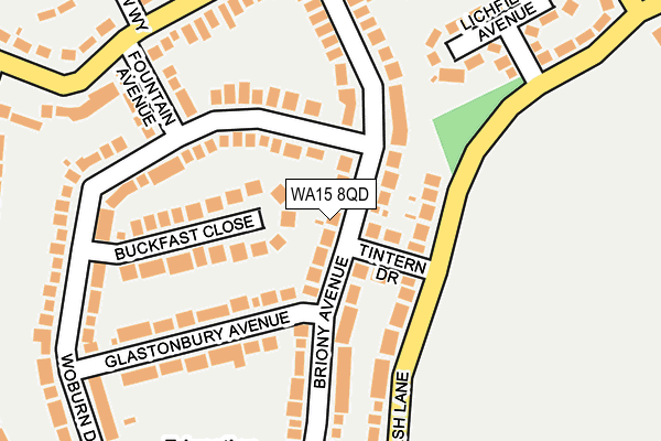 WA15 8QD map - OS OpenMap – Local (Ordnance Survey)