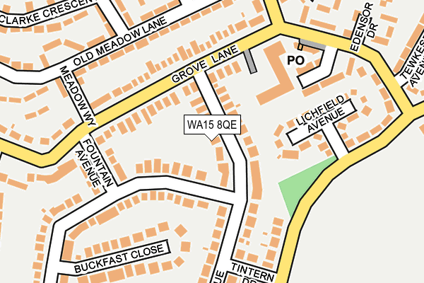 WA15 8QE map - OS OpenMap – Local (Ordnance Survey)