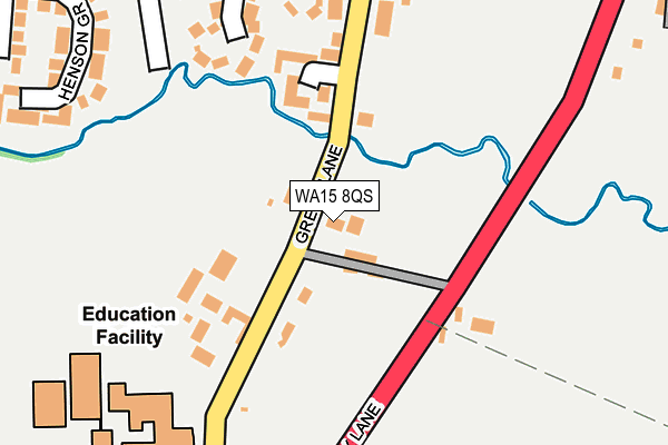 WA15 8QS map - OS OpenMap – Local (Ordnance Survey)