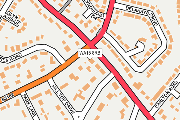 WA15 8RB map - OS OpenMap – Local (Ordnance Survey)