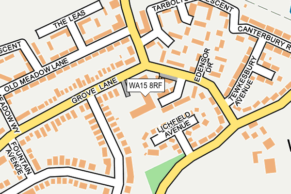 WA15 8RF map - OS OpenMap – Local (Ordnance Survey)