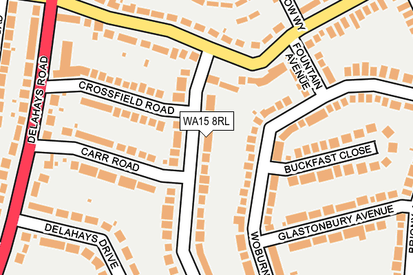 WA15 8RL map - OS OpenMap – Local (Ordnance Survey)