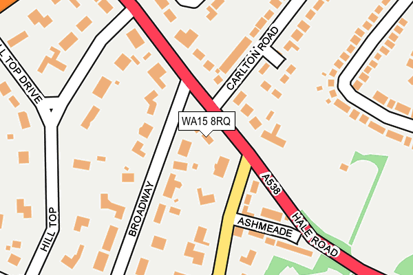 WA15 8RQ map - OS OpenMap – Local (Ordnance Survey)