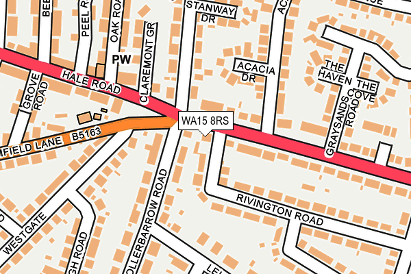 WA15 8RS map - OS OpenMap – Local (Ordnance Survey)