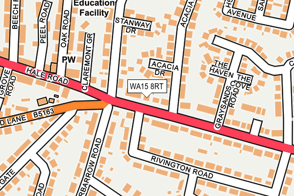 WA15 8RT map - OS OpenMap – Local (Ordnance Survey)