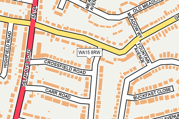 WA15 8RW map - OS OpenMap – Local (Ordnance Survey)