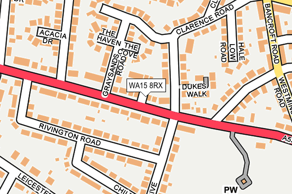 WA15 8RX map - OS OpenMap – Local (Ordnance Survey)