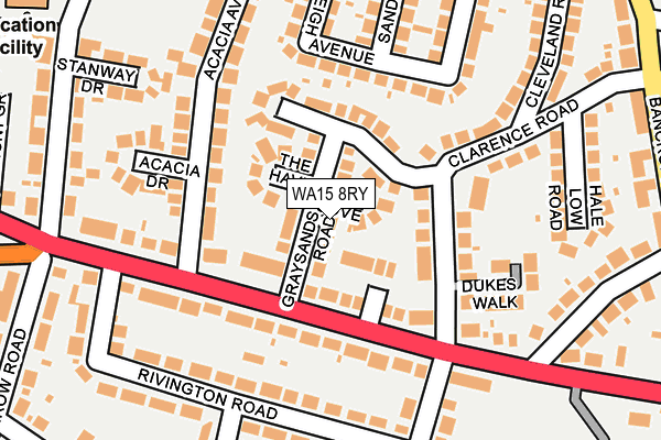 WA15 8RY map - OS OpenMap – Local (Ordnance Survey)