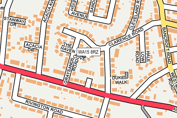 WA15 8RZ map - OS OpenMap – Local (Ordnance Survey)