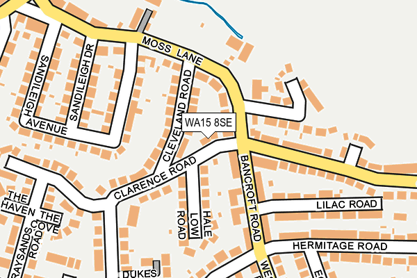 WA15 8SE map - OS OpenMap – Local (Ordnance Survey)