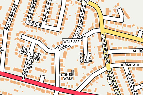 WA15 8SF map - OS OpenMap – Local (Ordnance Survey)