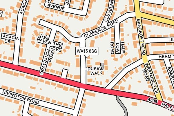 WA15 8SG map - OS OpenMap – Local (Ordnance Survey)