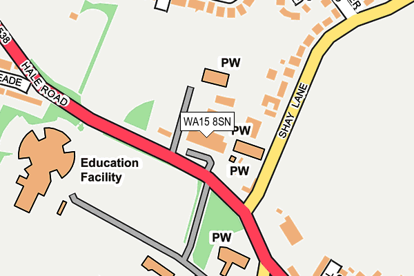 WA15 8SN map - OS OpenMap – Local (Ordnance Survey)