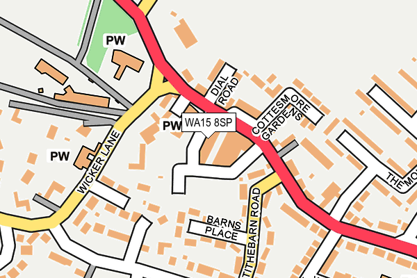 WA15 8SP map - OS OpenMap – Local (Ordnance Survey)