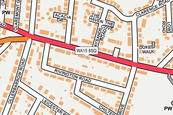 WA15 8SQ map - OS OpenMap – Local (Ordnance Survey)