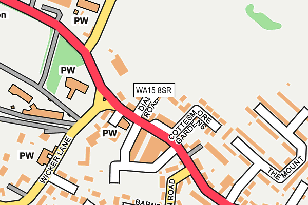 WA15 8SR map - OS OpenMap – Local (Ordnance Survey)