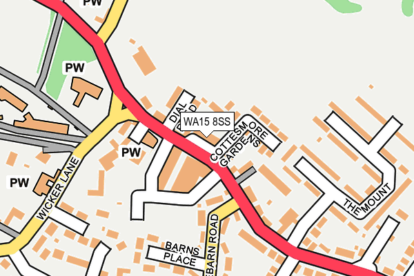 WA15 8SS map - OS OpenMap – Local (Ordnance Survey)