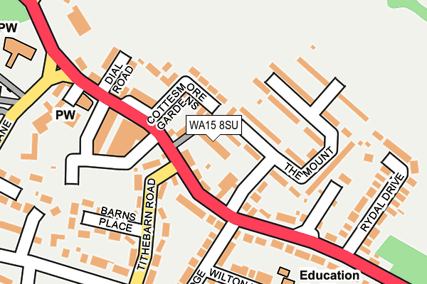 WA15 8SU map - OS OpenMap – Local (Ordnance Survey)