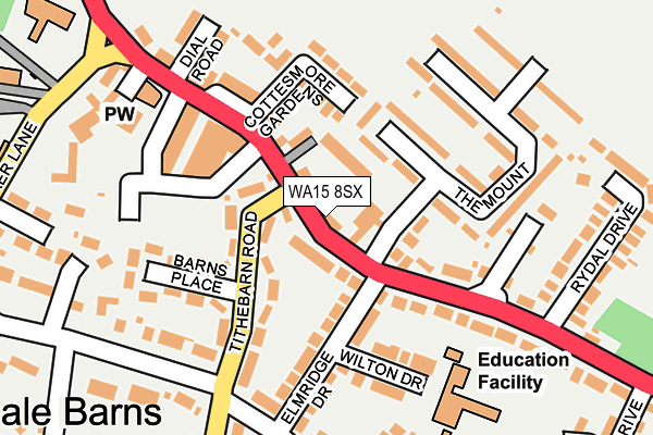 WA15 8SX map - OS OpenMap – Local (Ordnance Survey)