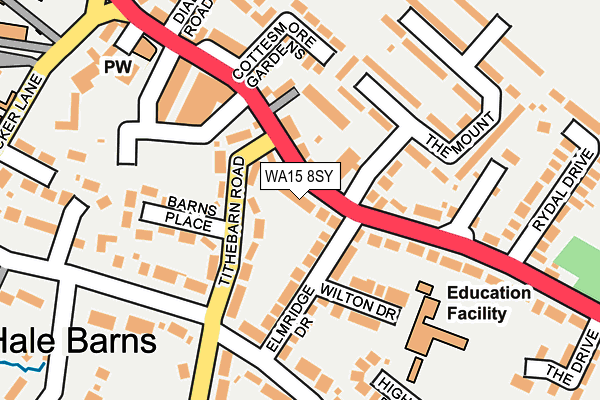 WA15 8SY map - OS OpenMap – Local (Ordnance Survey)