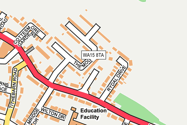WA15 8TA map - OS OpenMap – Local (Ordnance Survey)